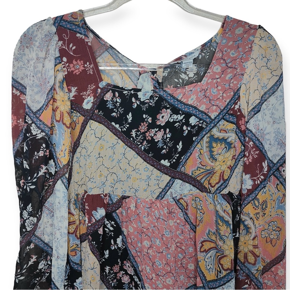 American Eagle Boho Patchwork Graphic Print Long … - image 3
